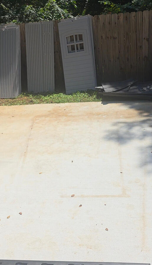 Shed removed — slab exposed